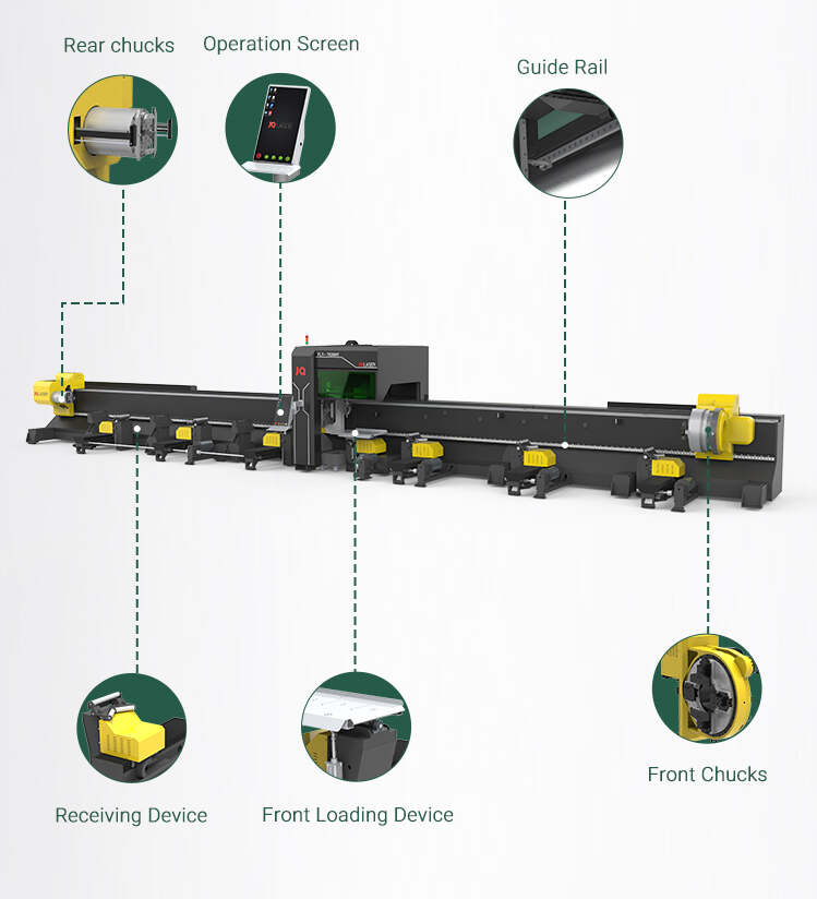 Hot Sale Big Diameter Metal Aluminum Tube Laser Cutter 6m 9m 12m 45 Degrees Bevel Pipe Laser Cutting Machine