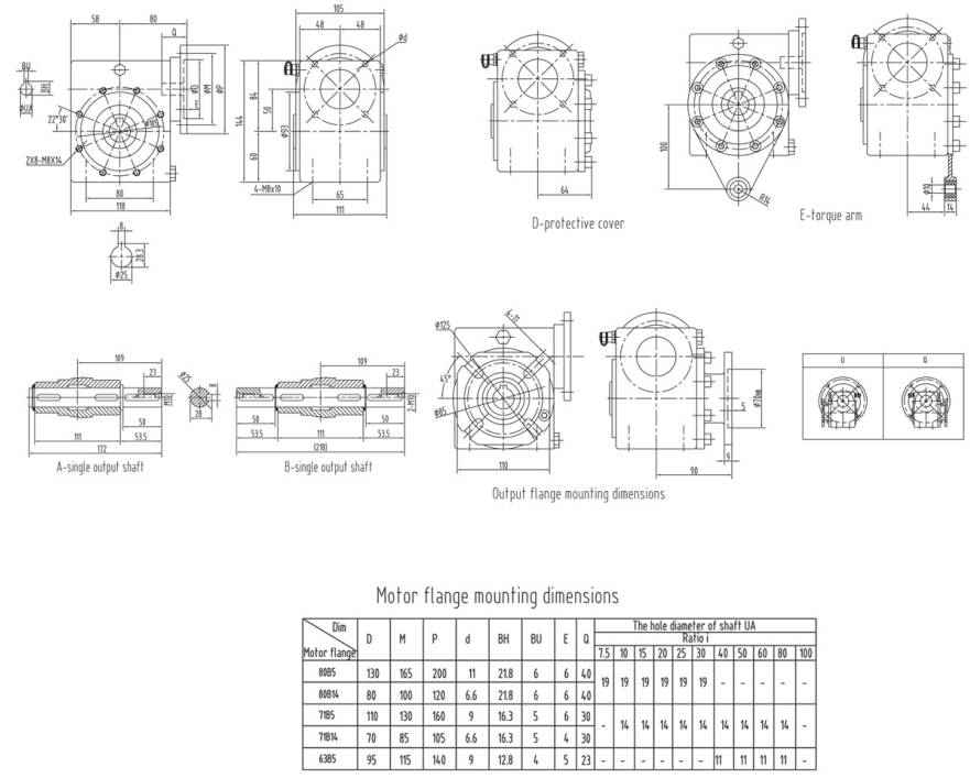 GMSS63 Stainless Steel Speed Reducer Worm Gearbox With Corrosion Resistant 304 Box Shell Wheel Core