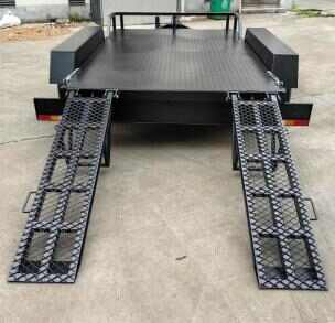 4 Wheeled 3500kg Load ATV Trailer for Fire Fighting Robots Excavators With Boarding Ladder