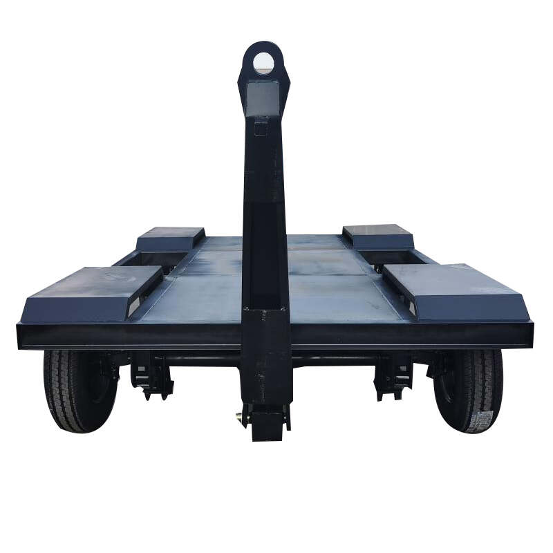 Small 4-ton 4-wheel Flatbed Trailer for Air Compressor Mobile Transportation with Parking Brake