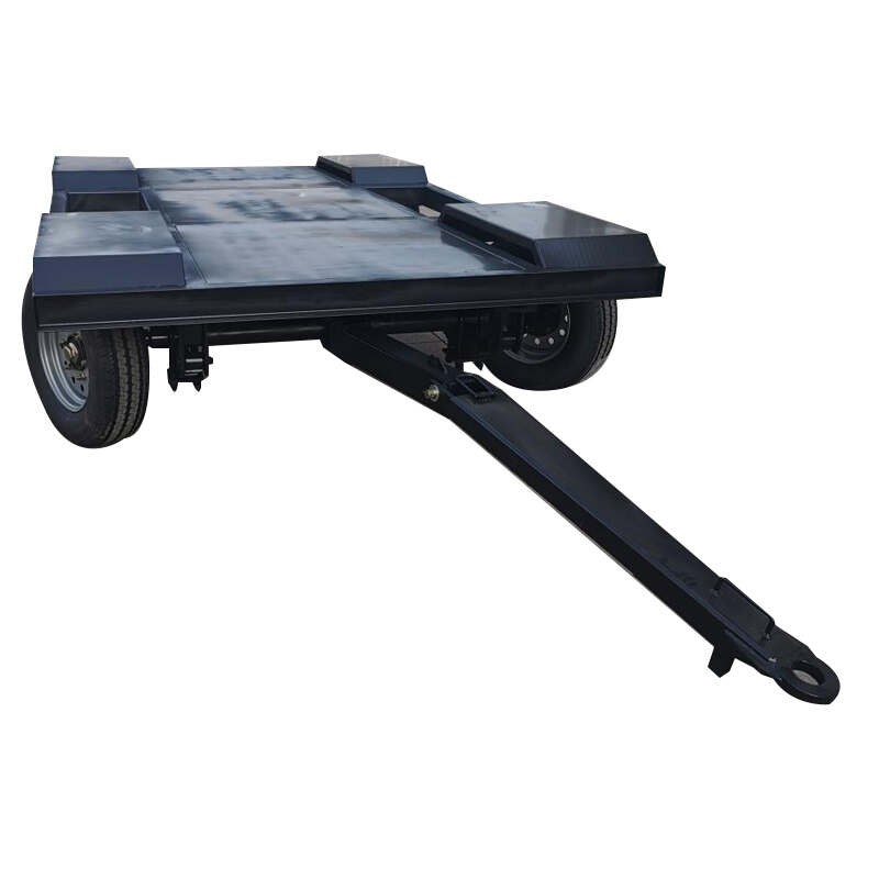 Small 4-ton 4-wheel Flatbed Trailer for Air Compressor Mobile Transportation with Parking Brake