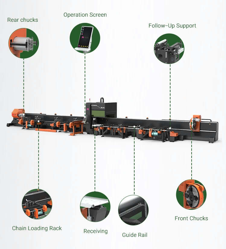 EP 3000w 6000w Power Pipe Laser Cutter Heavy Duty Tube Cutting CNC Fiber Laser Equipment with Europe Certification