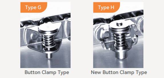 New Button Clamp (Type H)  10B1GC-H Stainless Steel Gripper Roller Chain for Form Fill and Vacuum Seal Wrapping