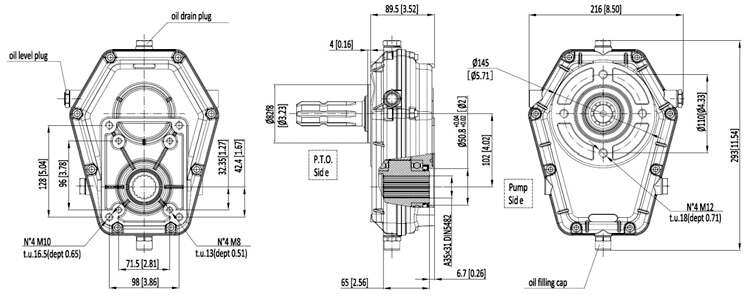 KM7001 Series Tractor Hydraulic Pump PTO Speed Increaser Aluminium Pto Multipliter Gearbox