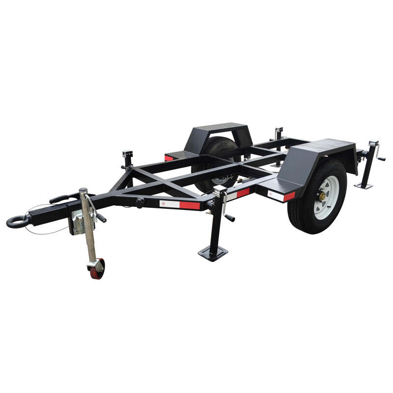 Load 2500kg 2 Wheel Trailerwith Parking Brake and Jack for SUV Truck Car Tractor