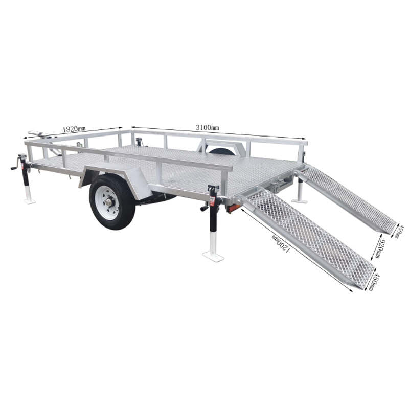 Travel System Load 1000kg Load 4 Wheel Trailer for Excavator ATV Crawler Machine
