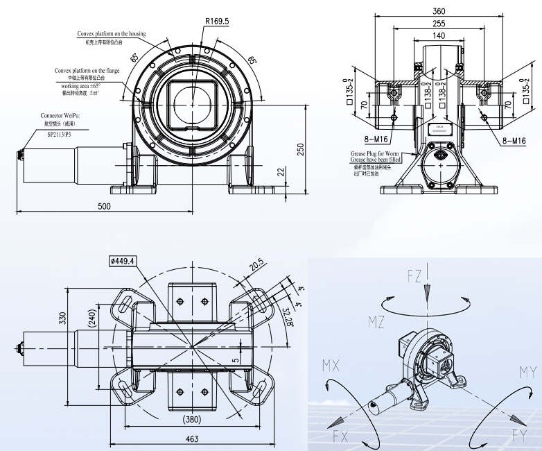 JV9 Series Ratio 61:1 Worm Gear Planetary Motor Solar Energy Panel Tracking Slewing Drive Gearbox Reducer