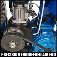 CMN Variable Speed 5HP 208-230V 60Hz Single Phase Oil Free Energy Efficient Rotary Screw Air Compressor