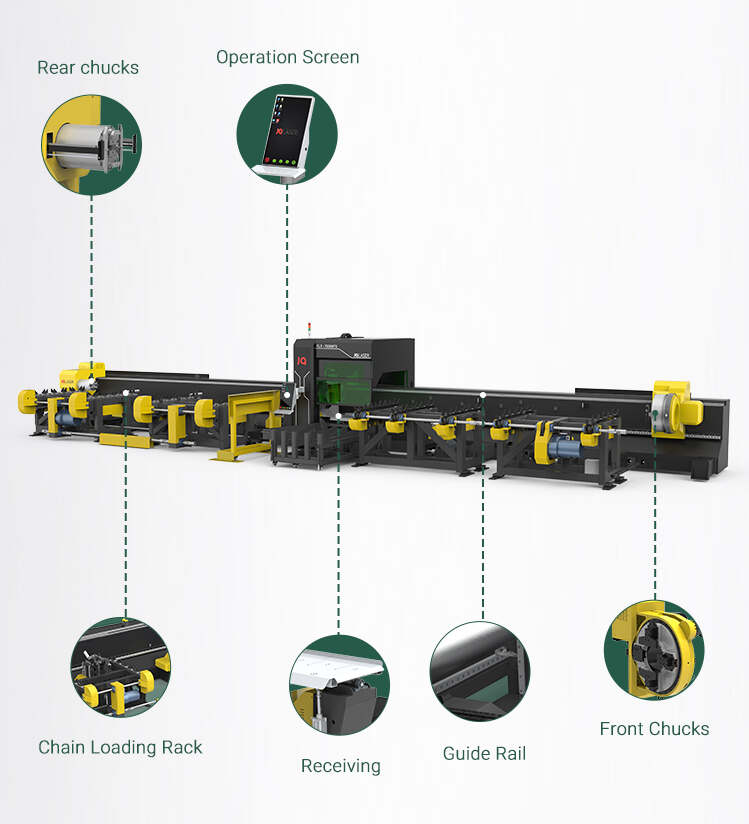 EP 8KW Laser Pipe Cutting Machines Three Chuck Big Diameter H Beam Carbon Steel Cnc Tube Laser Cut Machine