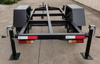 Load 2500kg 2 Wheel Trailerwith Parking Brake and Jack for SUV Truck Car Tractor