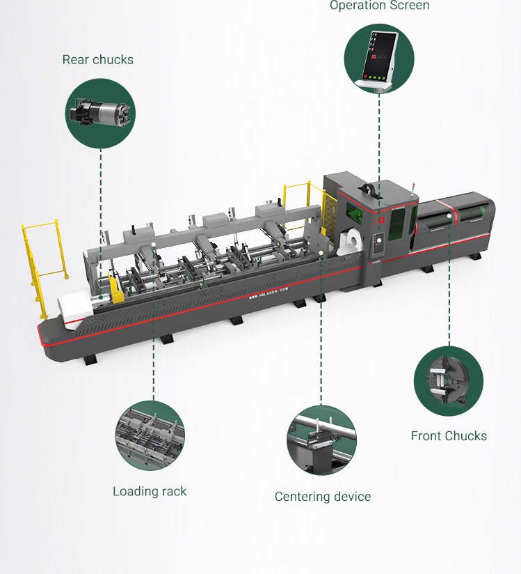 Automatic Feeding Horizontal Three Chuck Pipe Cutting Machine 350mm Big Diameter Tube Laser Cutting Machines