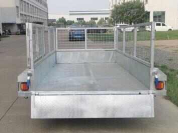 2 Wheel Galvanized Box Type Fence Cage Trailer for Factory Warehouse Logistics Cargo Transportation