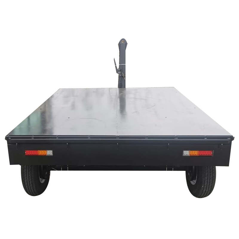 Front Axle Steering Vehicle Four-wheel Flatbed Flat Trailer with 2000kg Load Capacity for Transport Towing