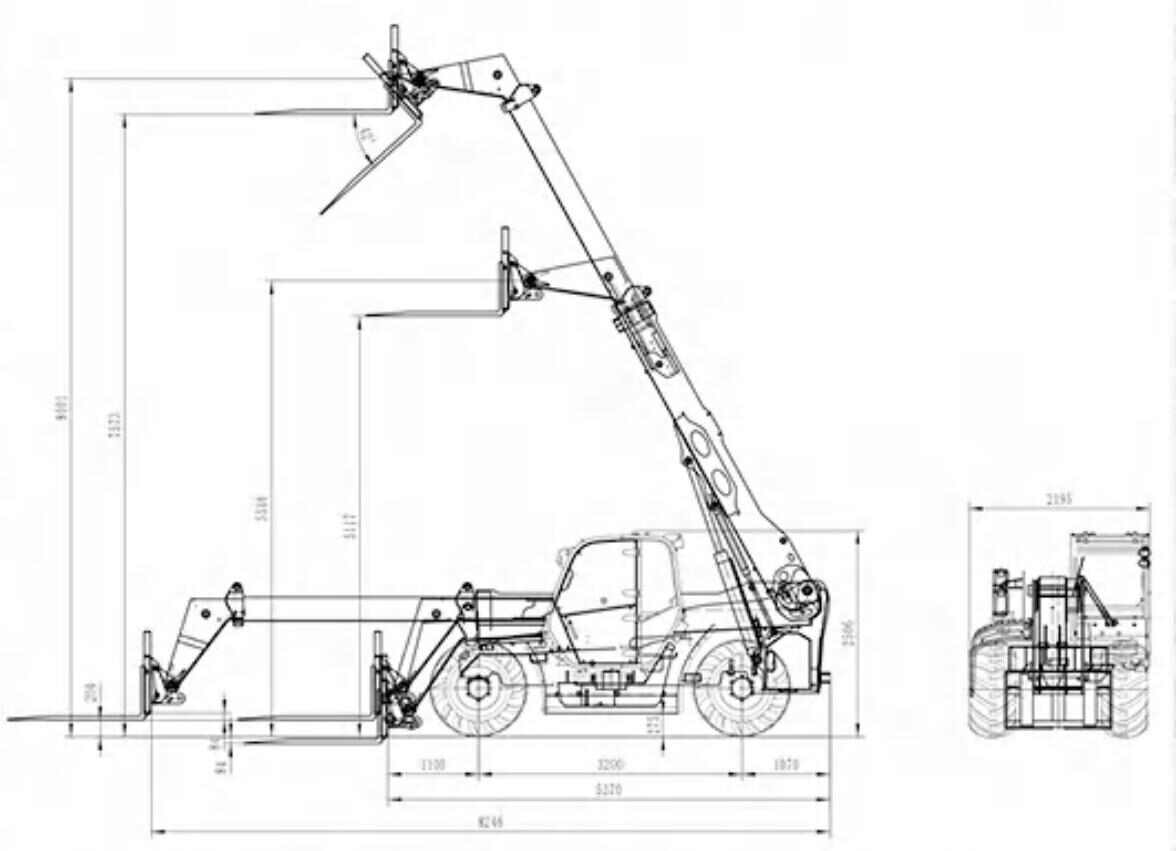TLT30-8 Telescopic Arm Handler for Wheel Loader Tractor Truck