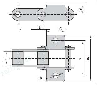 CA550 Steel Agricultural Roller Conveyor Chain Attachment Farm Construction Industries-55VDK1 CA550A1F5 CA557A1F1 S77F1K1