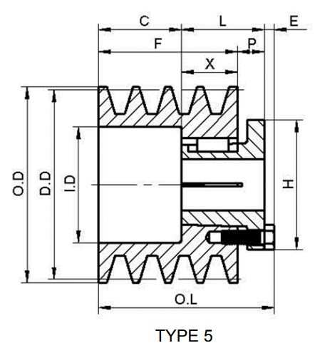 Factory Supply Attractive Price American Standard 4TB Gripbelt Sheaves With Split Taper Bushings