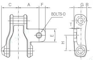 Farm Harvester Conveyor 445 Class Pintle Chain for Agricultural Machinery with A1 Attachment