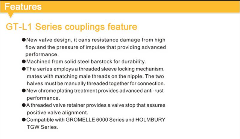 Thread Connected Series GT-L1 1/4  Inch  BSP/NPT Thread  10000PSI  High Pressure  Male Thread Hydraulic Hose Fitting
