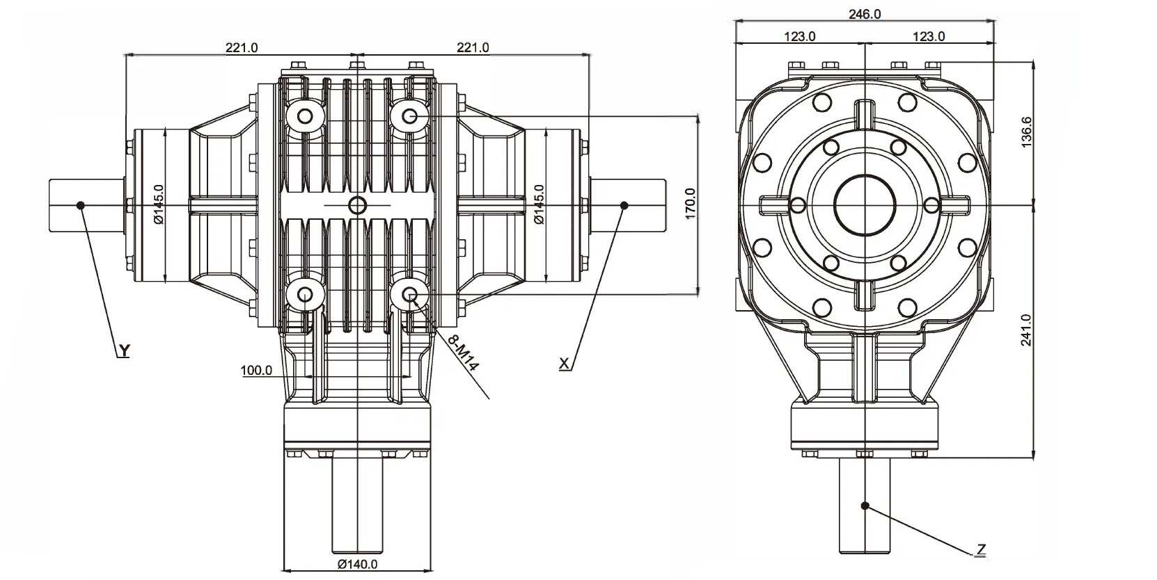 Agricultural Machinary Round Baler Gearbox Gear Drive Round Baler Gearbox Speed Reducer for Round Baler and Harvester