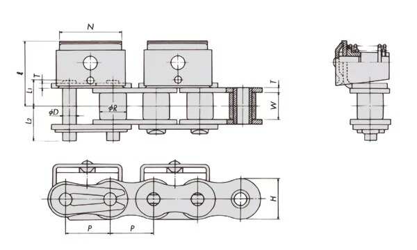 Conveyor Stainless Steel Film Gripper Chains