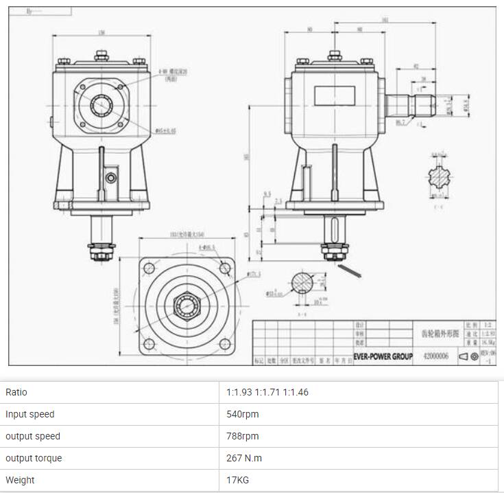 Promotional Various Durable Using Rotary Cutter Gearbox 50HP Bevel Gear High Rpm