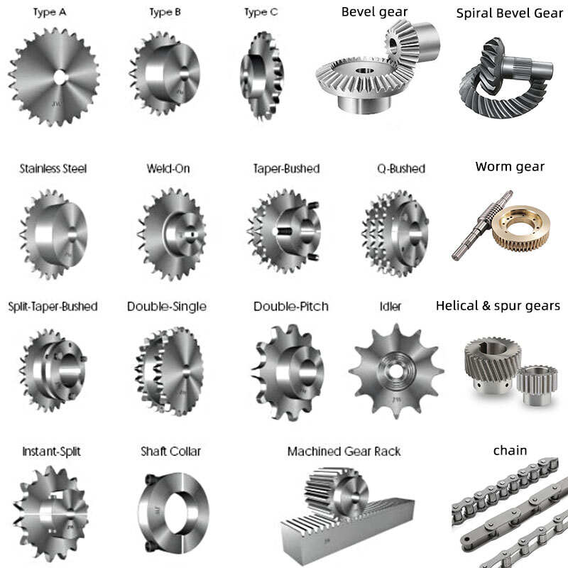 Stainless Steel Cast Iron Plastic Pitch Taper Lock Bushing Idler Gear Wheel Excavator Weld Hoist Conveyor Roller Chain Sprocket