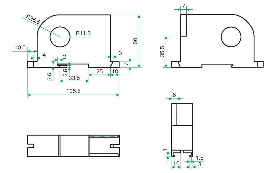 Electric Current Sensor with Plastic Housing