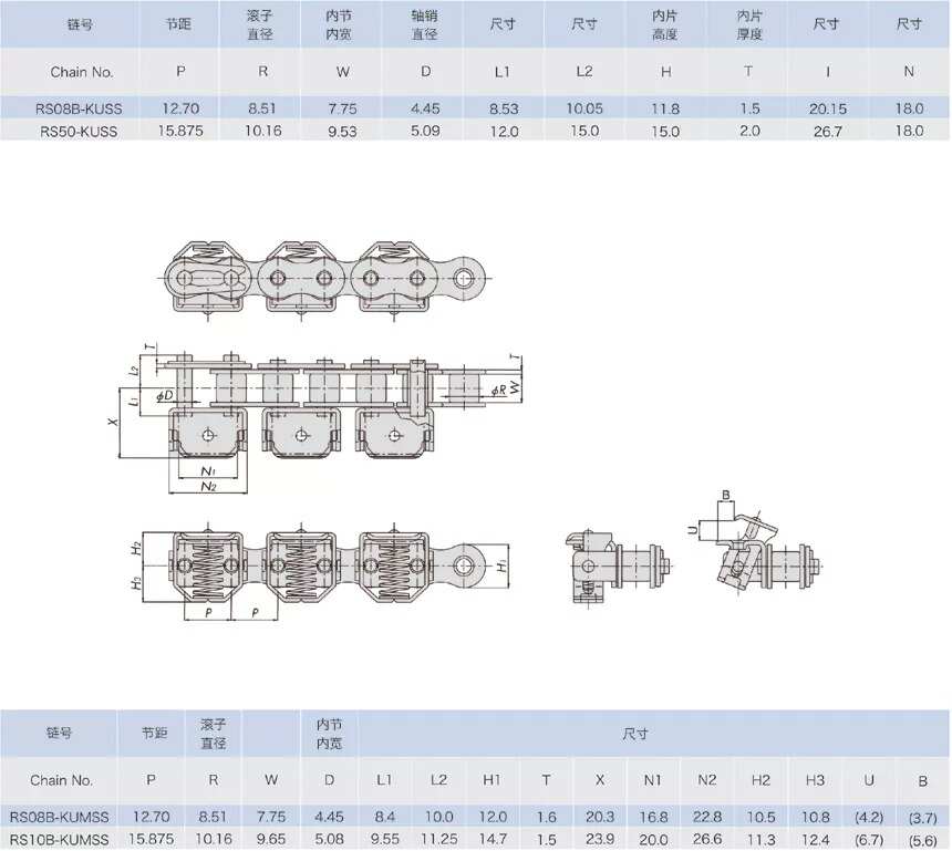 Conveyor Stainless Steel Film Gripper Chains
