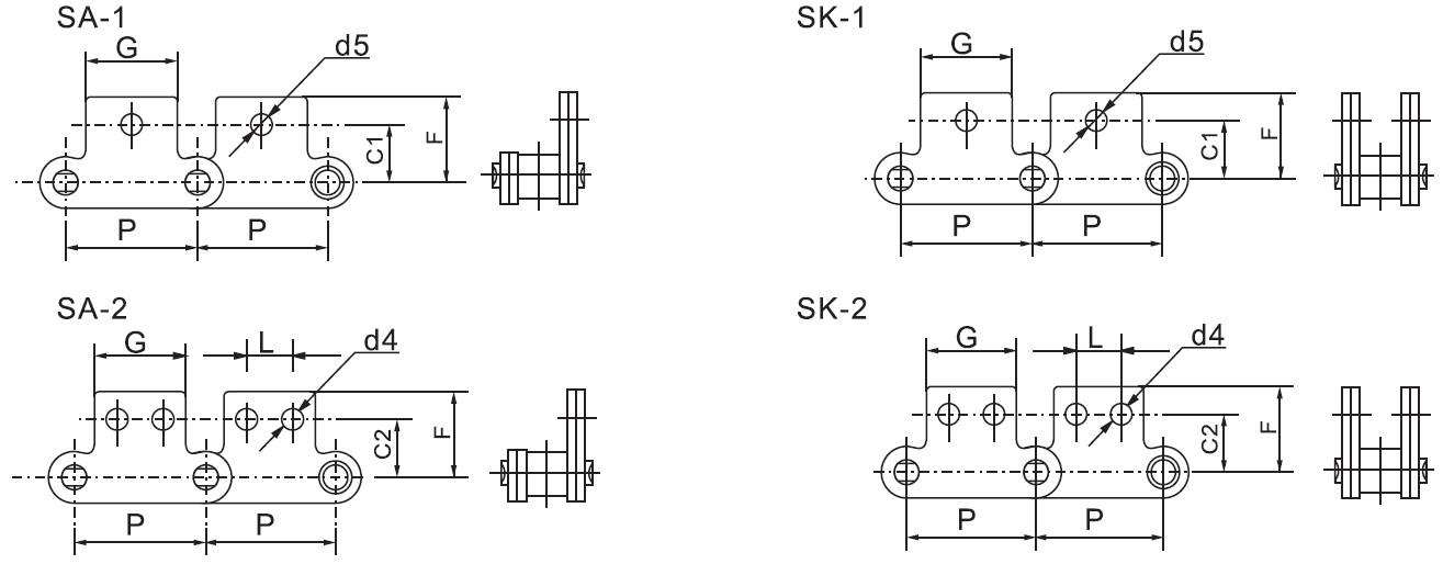 SSC2080A SSC2040 Double Pitch Stainless Steel Conveyor Chain SA1&SA2&SK1&SK2 Attachments Steel Sprockets for Transmission