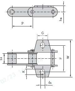 Agricultural Conveyor Chain C550 Ca550k1 Ca550k1f3 Ca550f4k19f1 Ca550k1f9 Ca555k1 Conveyor Chain With Attachment