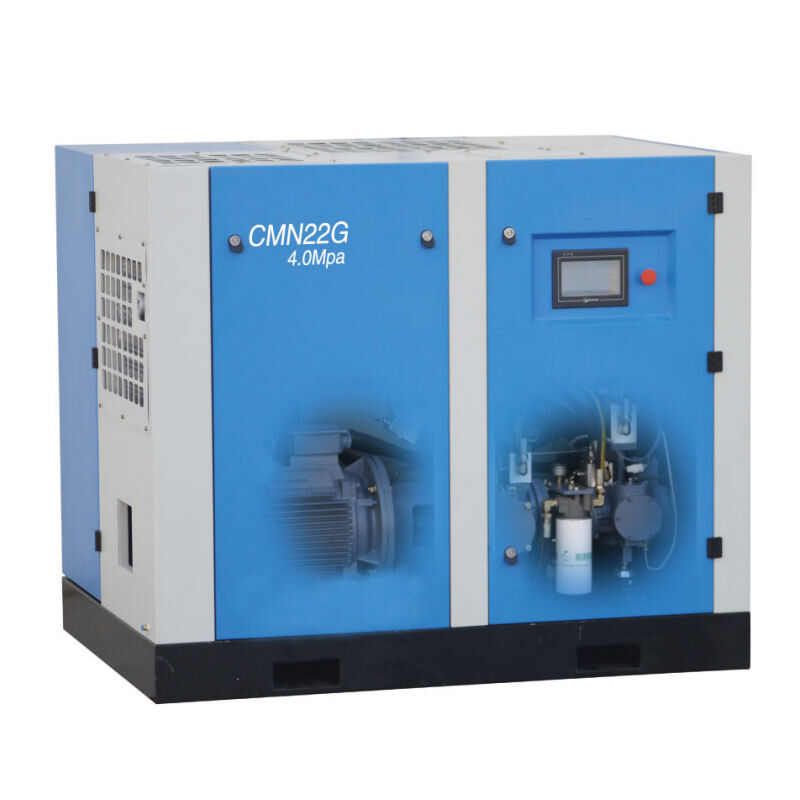 Energy Saving 580 psi 40 bar High Pressure Water-injected Oil-free PM VSD Two-stage Screw Air Compressor for PET Blower