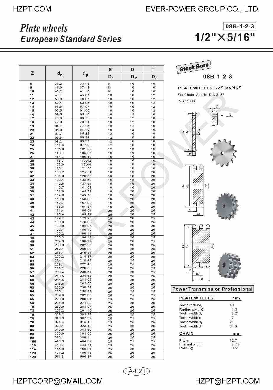 Brand New and Chains Platewheel Sprockets Duplex Double Pitch Sprocket with High Quality