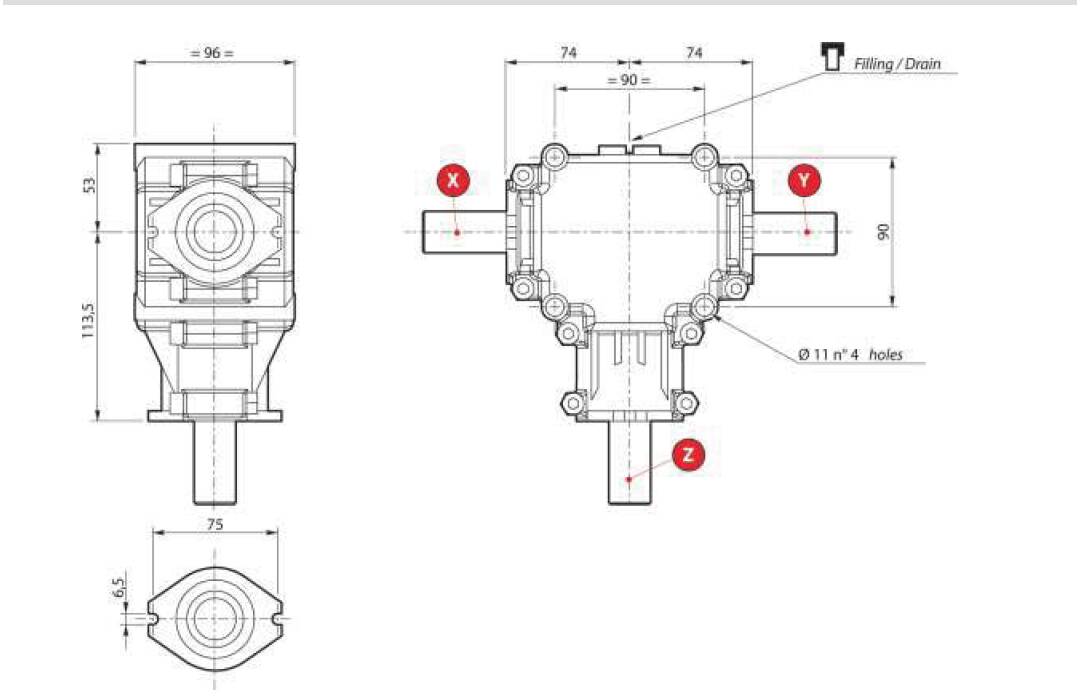 L Series Aluminium Right Angle Gearbox L-15