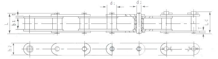 Farm Harvester Agricultural  CA Type Roller Conveyor Chain for Agricultural Machinery CA550 CA555 CA557 CA620