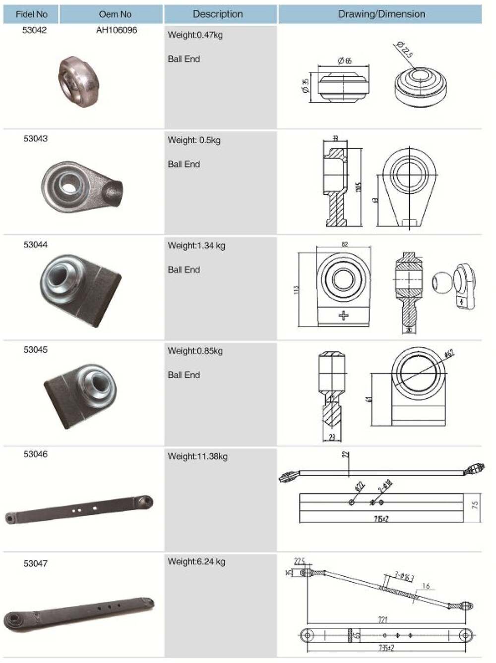 Made in China Superior Quality Agricultural Spare Parts Ball End