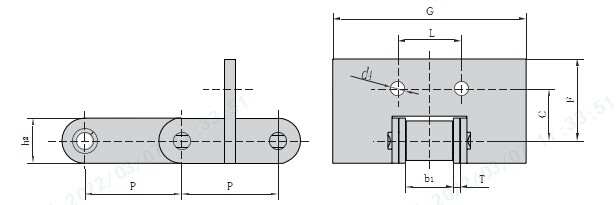 CA550F11  Agricultural Steel Conveyor CA550 Roller Chains With F11 Attachment