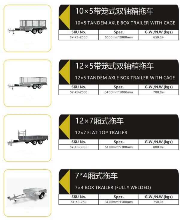 Customized Size Material Tandem Axle Box Trailer Parts Caravans Pet Camper Farm Enclosed Utility Fully Welded Galvanised Trailer