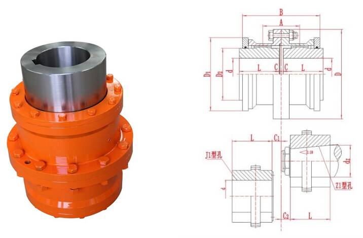 GIICL Type OEM Customized Curved Tooth New Rexnord Falk Motor Shaft Planetary Elastomer Drum Rigid Steel Sleeve Gear Coupling