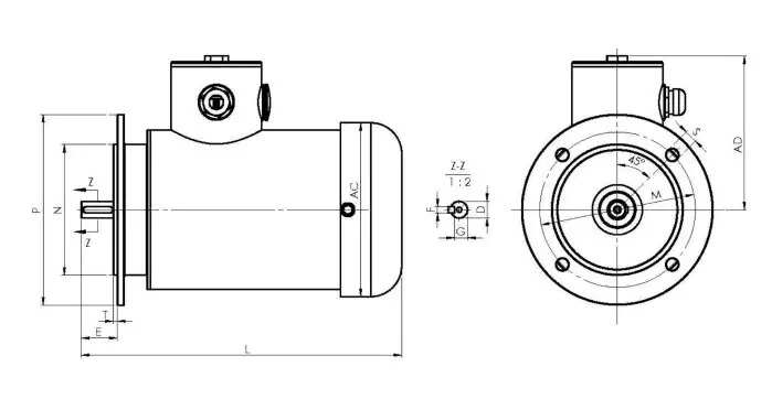 Factory Sale Various B5 Flange Mounted -TEFC Stainless Steel Motor for Food Processing Plant