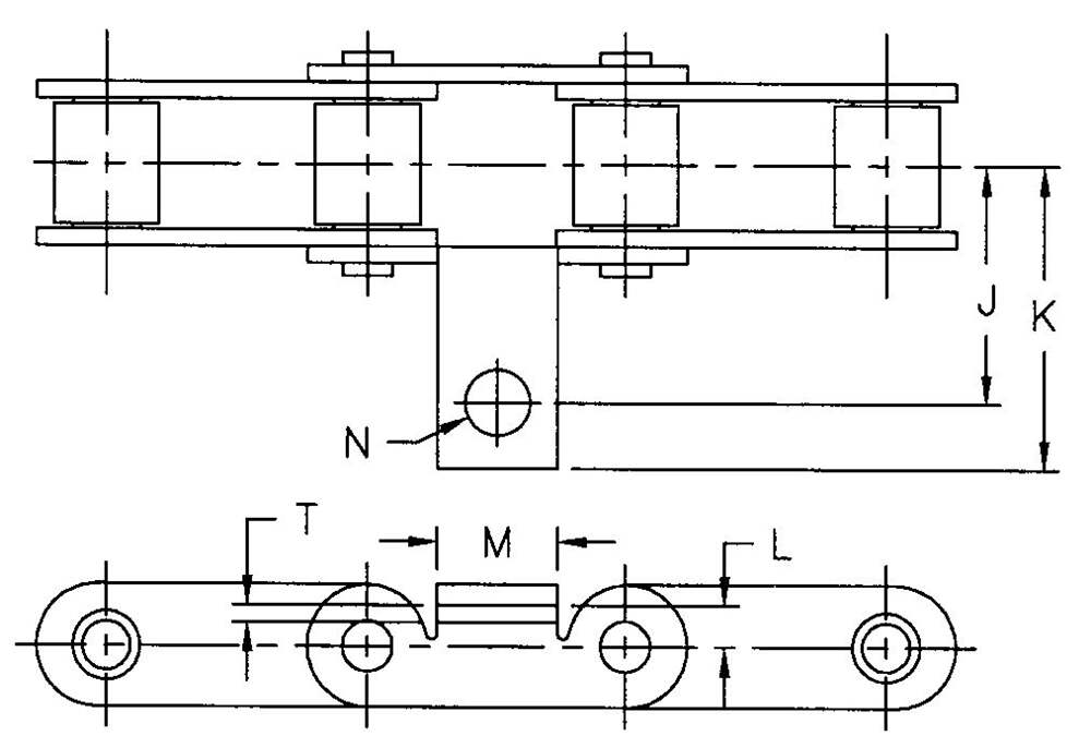 Farm Harvester Agricultural Machinery Repair Part Steel Conveyor Chains With A1D Attachment  CA550 Roller CA550A1D