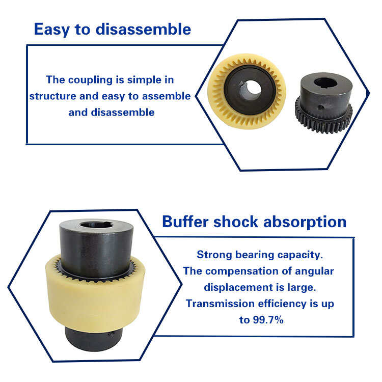 Nylon Curved Tooth Teeth Precision Gear Coupling with Nylon Sleeve