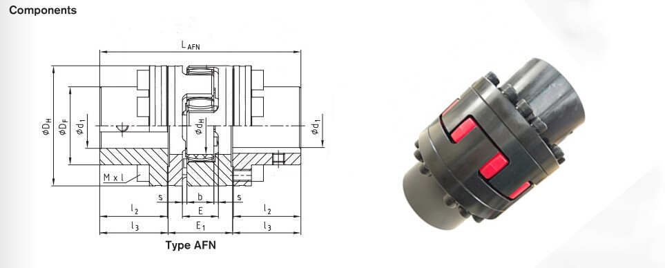 Double Flange Flexible Jaw Type Coupling