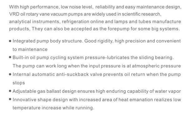 VRD-24 VRD OIL ROTARY VANE VACUUM PUMPS
