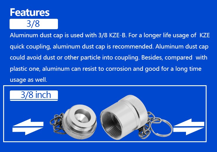 Parker 3000 Standard Kze-B Thread Aluminium Hydraulic Quick Connect Dust Covers Plugs for Hydraulic Cylinder