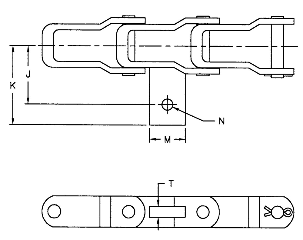 AL662 AL667H AL667X AL667XH AL88XH  Agricultural Steel Pintle Chain with AES Attachment