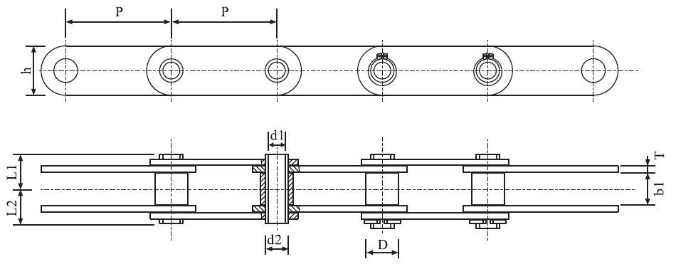 SSC2050HP Stainless Steel Hollow Pin Chain and Sprockets for Restaurant Industries