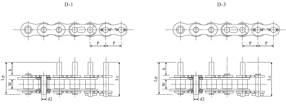 08B Stainless Steel Short Pitch Extended Pin Roller Chain and Sprockets in Steel