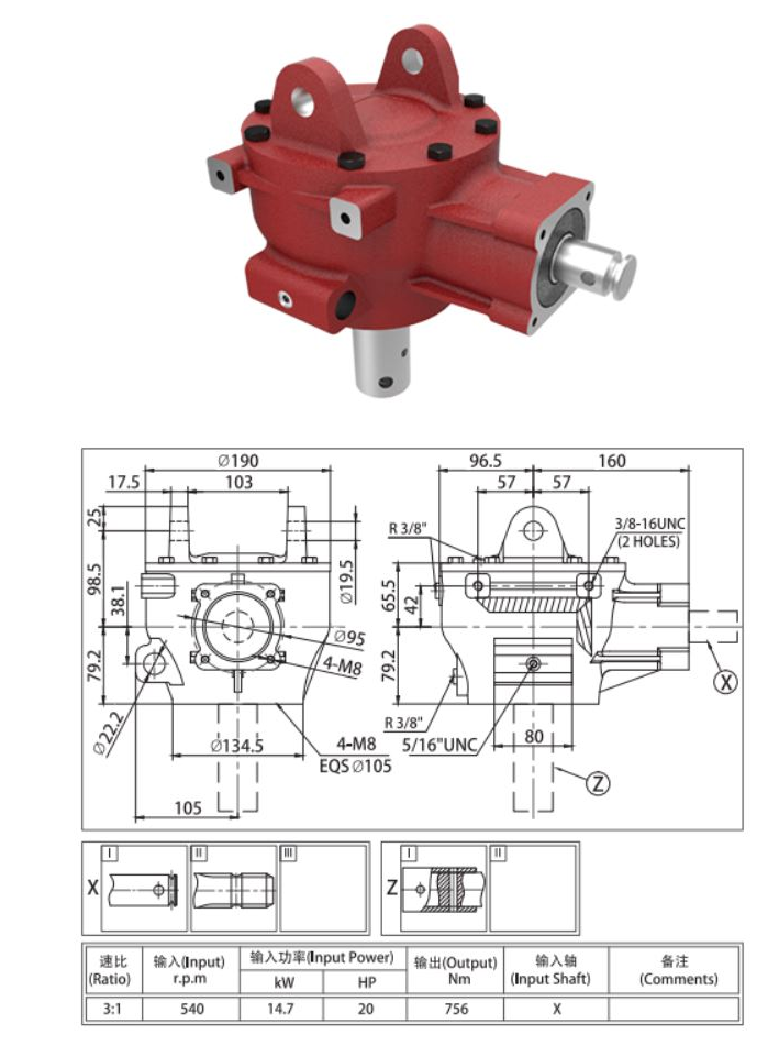 New Design Pto Shaft & Gearbox for Posthole Diggers Made in China