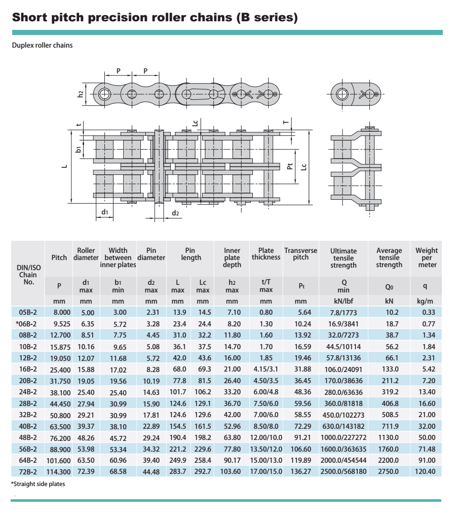 Brand New 38.1mm Pitch Manufacturers Roller Chain Sizes 24b with High Quality