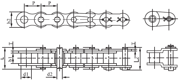 SS05B-1 B Series Stainless Steel Short Pitch 8mm Pitch Precision Single Roller Chain and Sprockets in Steel